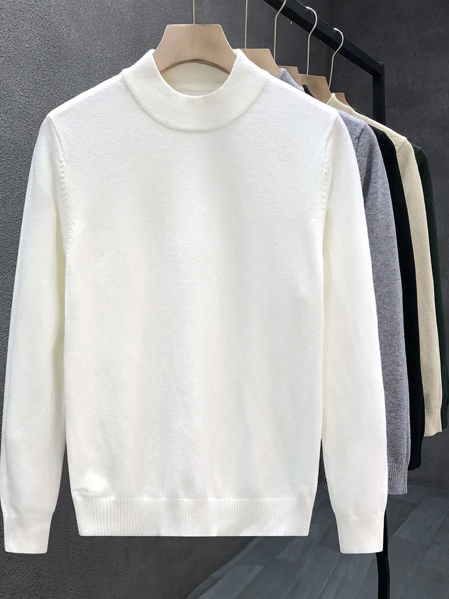 

Высококачественный простой цветной мужской вязаный свитер с высоким воротником, внутренняя одежда, молодежная осенне-зимняя новинка, теплый полиэфирное волокно