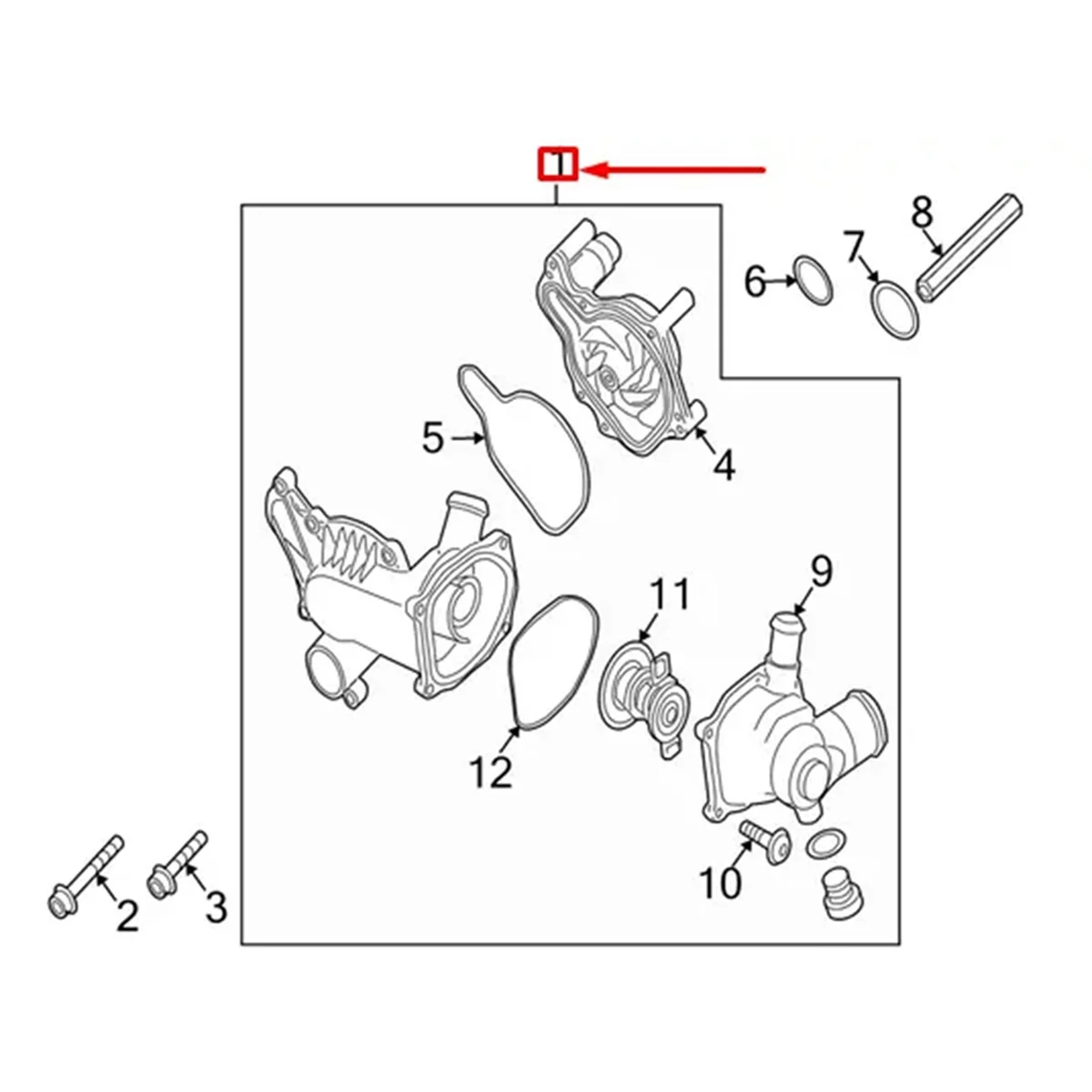 

T61c_Auto Engine Water Pump Assembly for Audi A6 A8 Q7 Part Number 079121010D Audi Parts