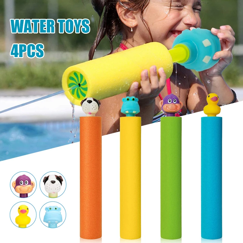 Water Spray Toy 4 Pieces  Safety Foam Noodle Type Outdoor Water Toy Suitable For Children And Adults-Pool Beach