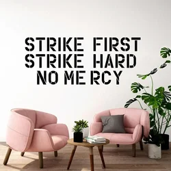 Strike First Strike Hard No Mercy Wall Decal Sticker Stencil TV Karate Kid Movie Theme Dojo Mural 80s Daniel Johnny Vinyl