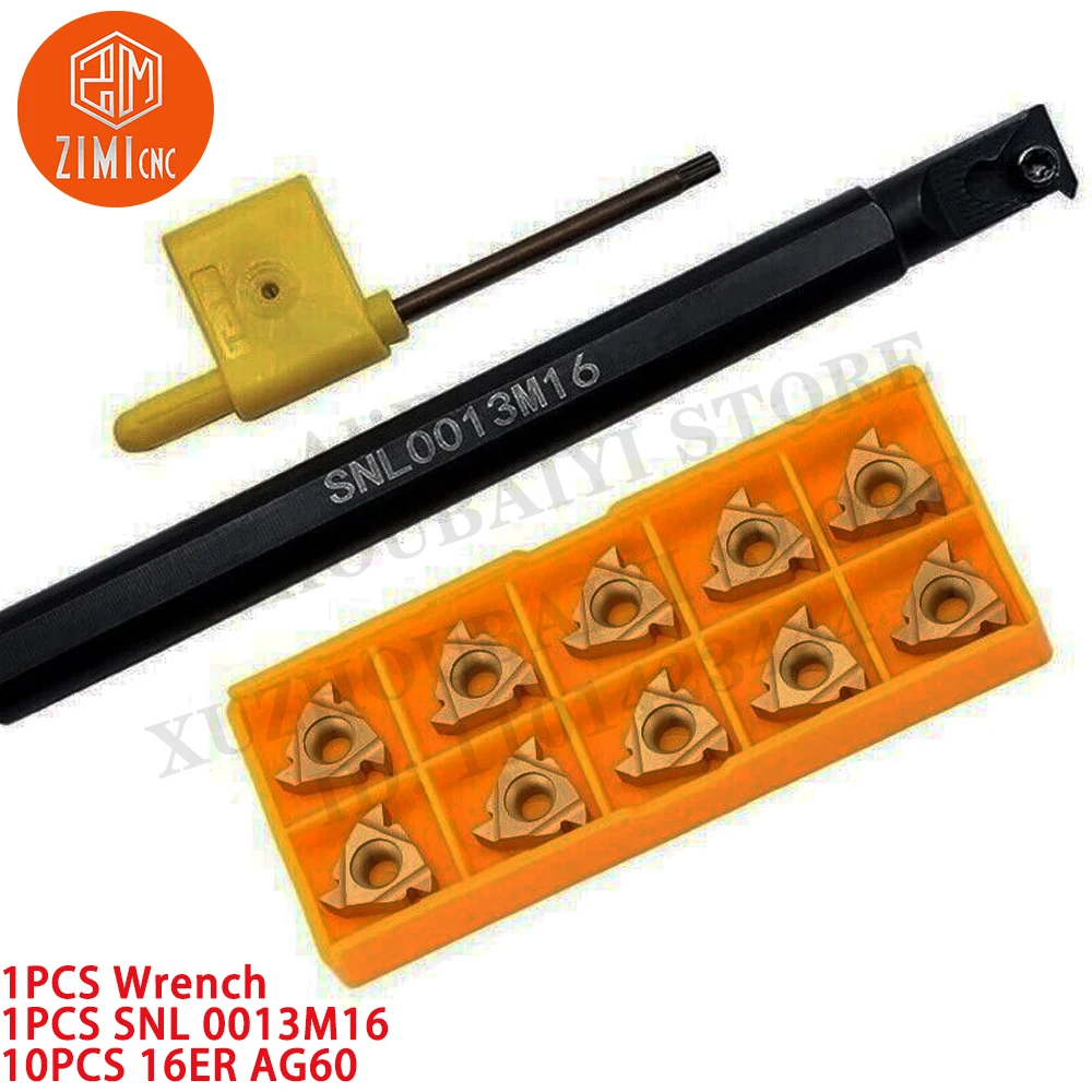 1PCSNR0013M16 선반 내부 스레딩 보링 바 터닝 공구 홀더 16IR AG60의 경우 초경 인서트 CNC 금속 선반 자르는 기계