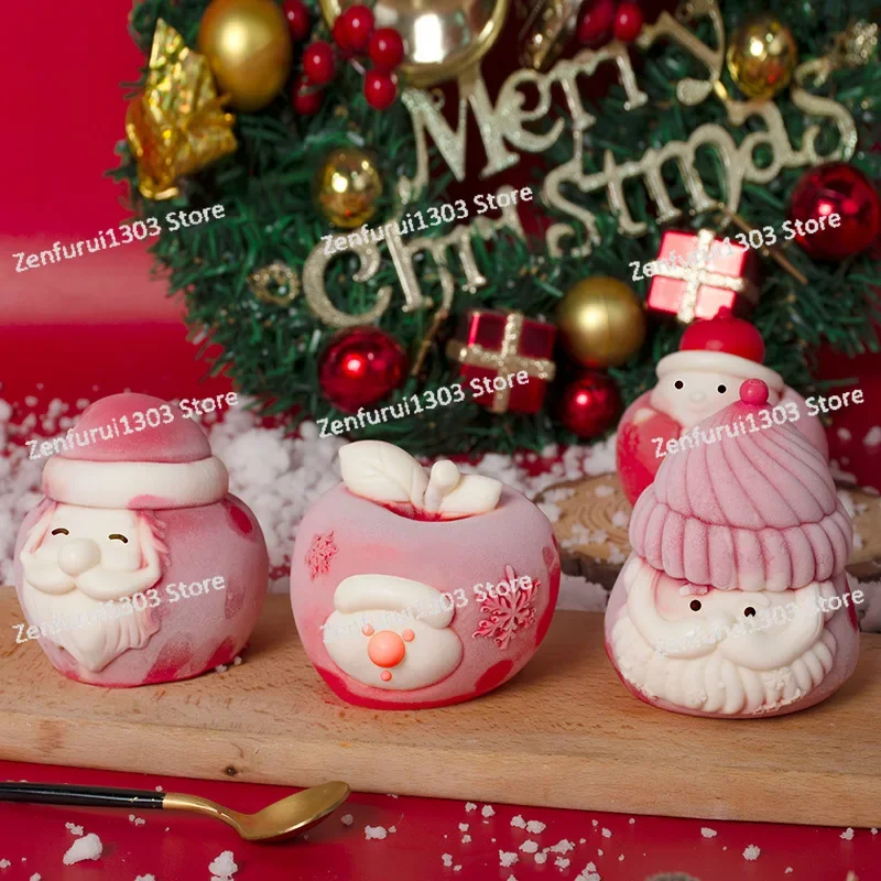 Christmas Eve Apple Santa Claus Mousse Cake Silicone Mold Creative Homemade Handmade Chocolate Mill