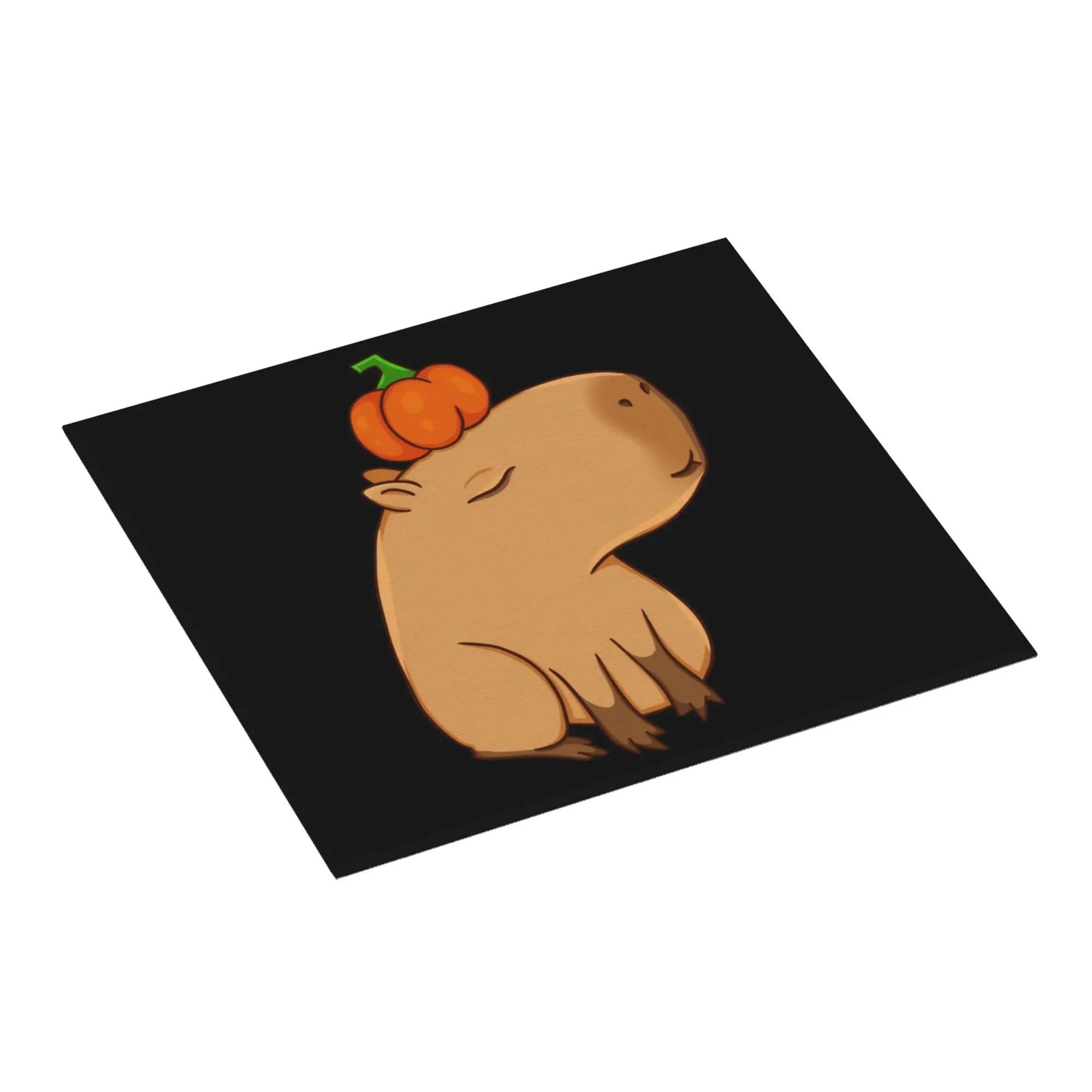 Drying Mat For Kitchen Capybara With A Pumpkin Water Absorbent Waterproof Reusable  On Slip Kitchen Counter Protector Mat