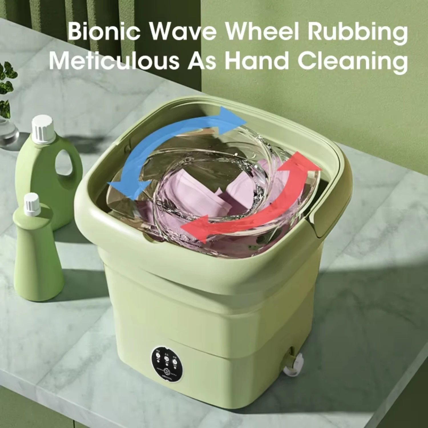 

Folding Mini Washing Machine Clean Bucket Clothes Socks Underwear Cleaning Washer Portable Small Travel Washing Machine