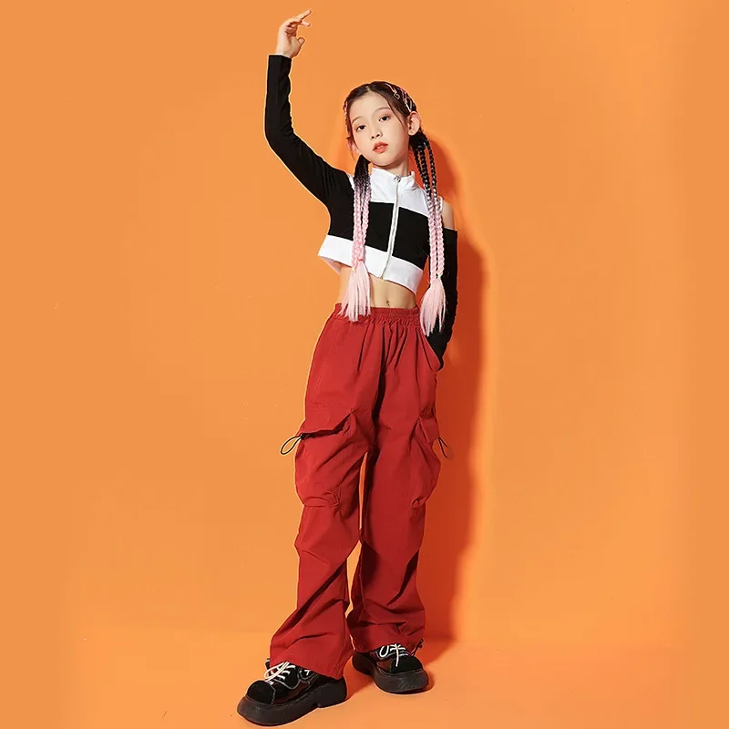 Girls' Jazz Dance Runway Costumes Autumn Children's Hip-hop  Trendy Cool Children's Street Fashion Suit Performance Costumes