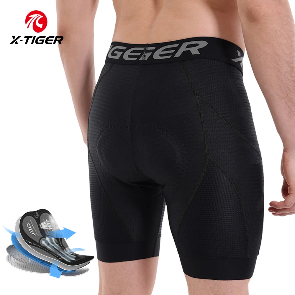 X-TIGER Cycling Underwear 5D Gel Pad Breathable Non-Slip Men Bike Shorts Shockproof Bicycle Underpant MTB Road Bike Riding Short