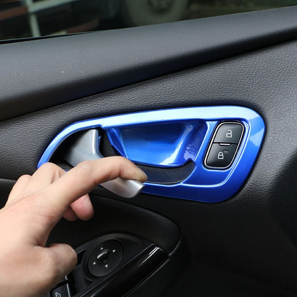 Car Inner Door Handle Cover Interior Door Bowl Trim Sticker for Ford Focus 3 MK3 2015 2016 2017 2018 LHD Accessories