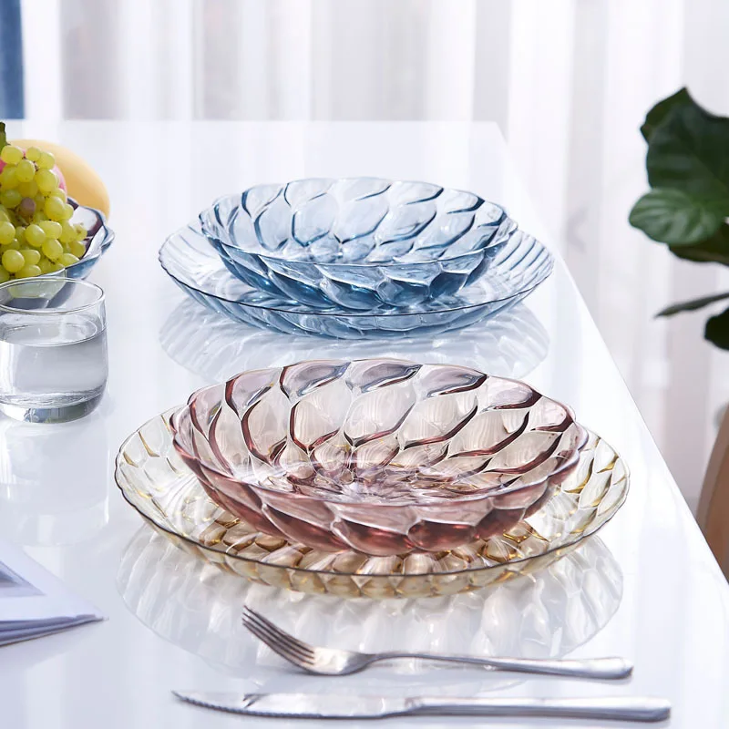 Creative Fruit Bowl Living Room Home Use Simple and Modern Snack Tray Office Commercial Light Luxury Plastic Dish for Table