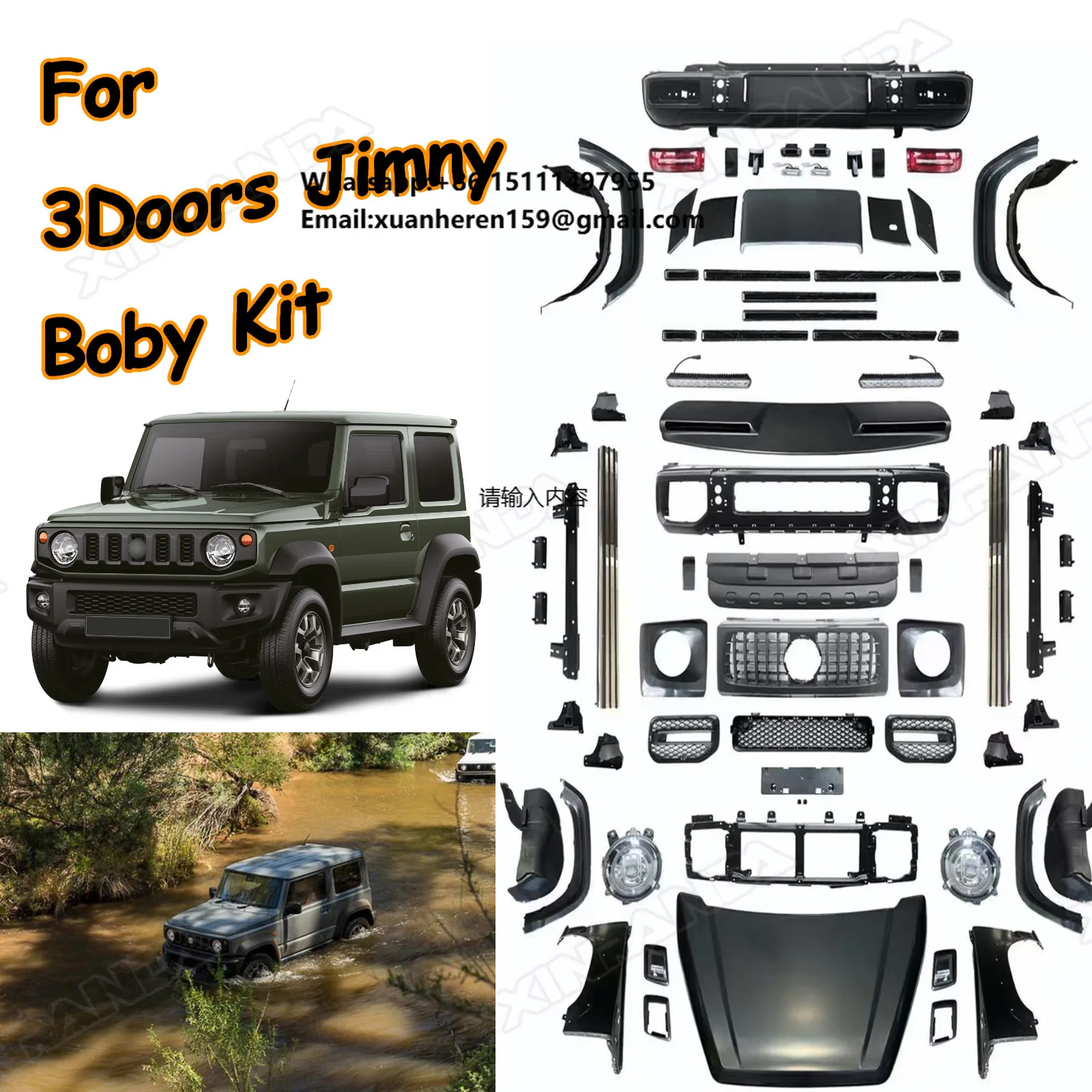 Offroad Exterior Modified Accessories Car Conversion Auto Parts Body Kit for Suzuki Jimny Jb74
