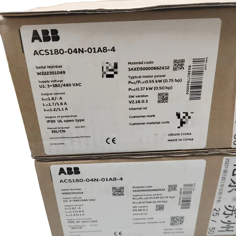 ACS180-04N-01A8-4 ABB Inverter Brand New Original ACS180 Compact Series, In stock，welcome consult