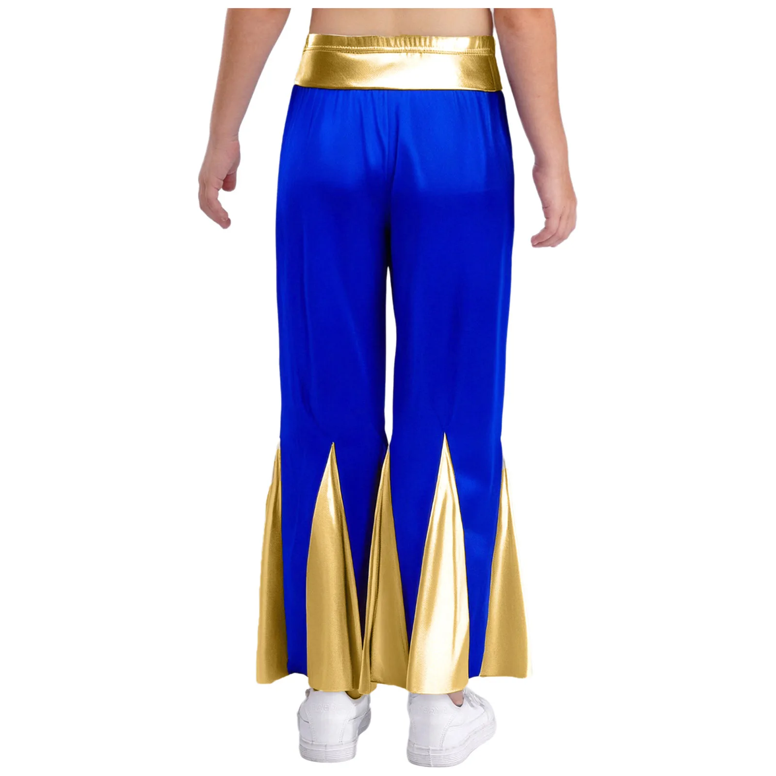 أطفال بنات العبادة الليتورجية الرقص الغنائي السراويل المعدنية اللون كتلة جرس القاع السراويل لزي أداء الكنيسة جوقة