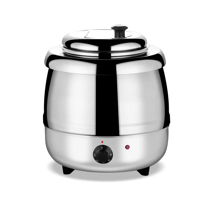 Electric Soup Warmer Stainless Steel Buffet Stove 13 L Large Capacity Insulated Soup Pot Commercial Heating Appliance