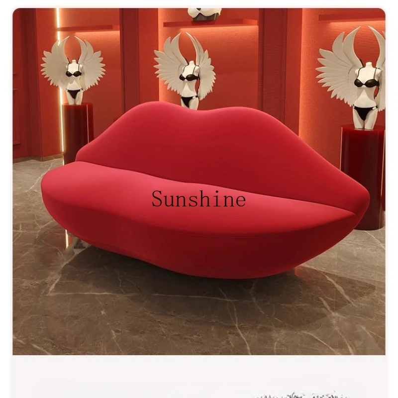 

creative special-shaped clothing store Women's clothing store Rest area Reception beauty salon Red lip fashion styling sofa