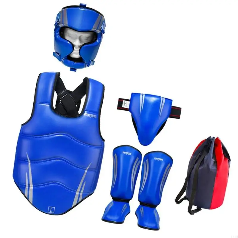   PU Foam Padded Combat Sports Safety Gear Full Set with Face Mask Chest Protector