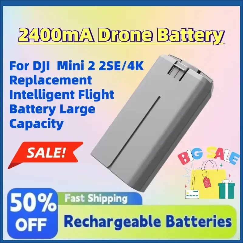 High-Quality Upgrade 2400mA Li-ion Drone Battery for DJI Mini 2 2SE/4K Replacement Intelligent Flight Battery Large Capacity