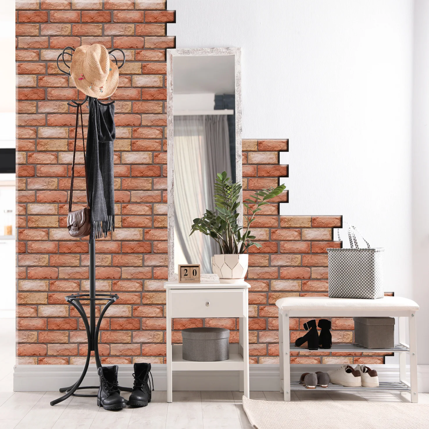 3D Wall Sticker Self-adhesive 3D Wall Panel Peel and Stick Tile Backsplash for Kitchen Waterproof Tile Sticker 10/20 PCS