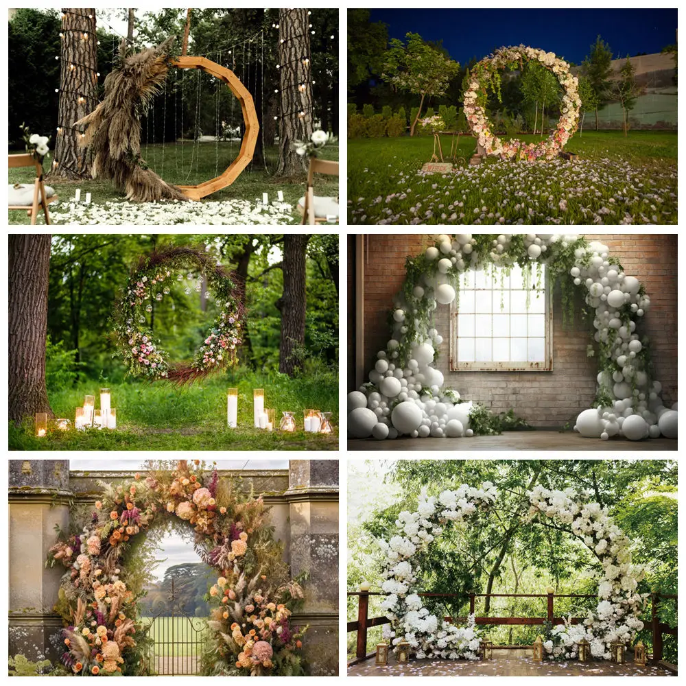 

Wedding Scene Photography Backdrop Flowers Wall Bridal Shower Engagement Ceremony Ceremony Party Background Decor Photo Studio