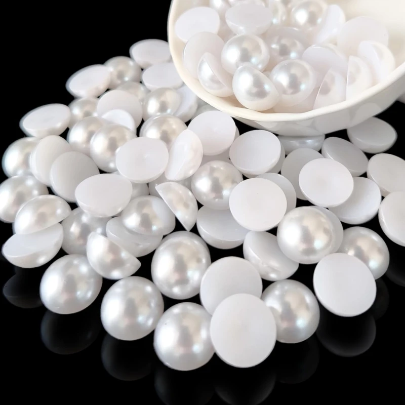 2-16mm Half Round ABS Imitation Pearl Beads Flatback Loose Acrylic Beads For DIY Crafts Nail Art Jewelry Making Bracelet Accesso
