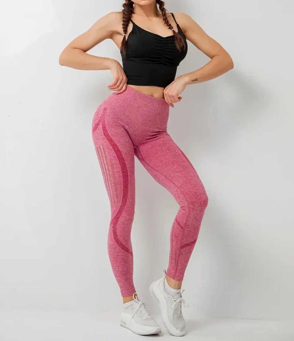 إمرأة بسط عالية الخصر سلس الصالة الرياضية طماق مثير فتاة رفع سليم اليوغا Leggins Mujer اللياقة البدنية الجري بنطلون رياضي بالجملة