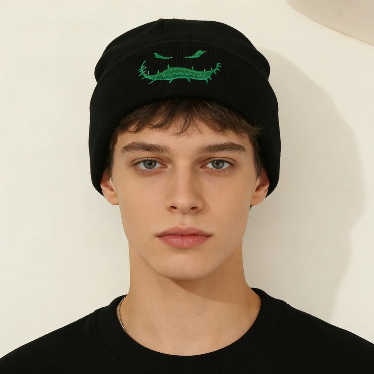Elastic Knit Beanie, Unisex Cuffless Hat, Warm Pull-On Cap for Travel Outfits
