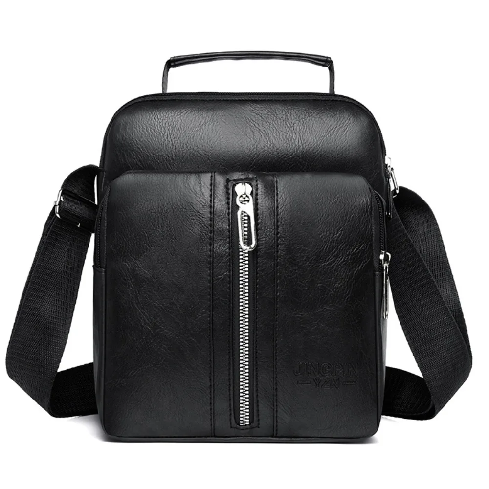 

PU Leather Leather Crossbody Bag Waterproof Black Brown Shoulder Messenger Bags Multifunctional Large Capacity Male's Handbag