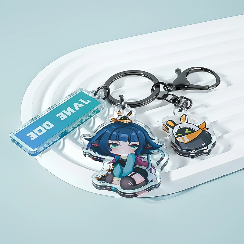 Zenless Zone Zero Game Ambitus Jane Doe زملاء لطيف Q نسخة رائعة من سلسلة المفاتيح الأكريليك هدية عالية الوضوح