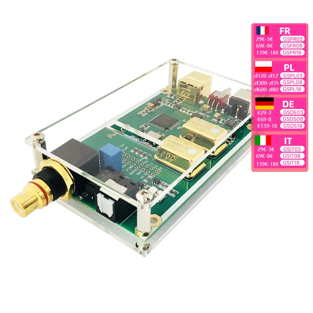 Nv archer xmos xu208 asynchroner usb koaxialer faser ausgang digitale schnitts telle iis dsd256 spdif dop64