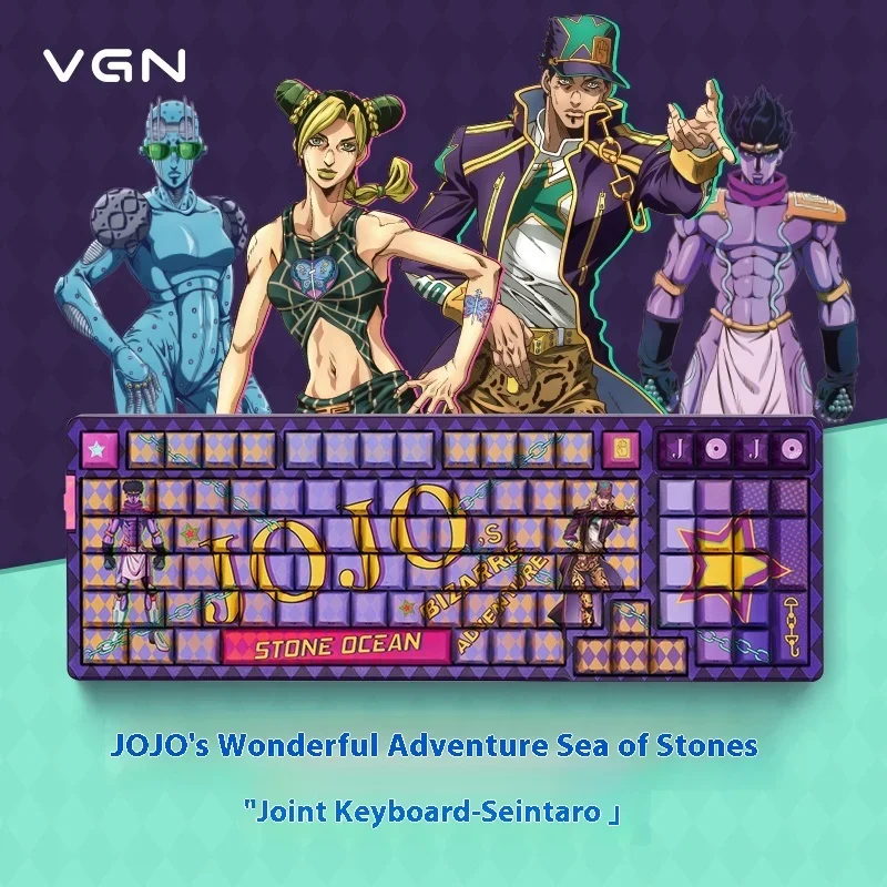 VGN V98proV2-JOJO Mechanical Keyboard Three Mode Gasket 8000mAh RGB Gamer Keyboard Hot Swap Customized Gaming Accessories Gifts