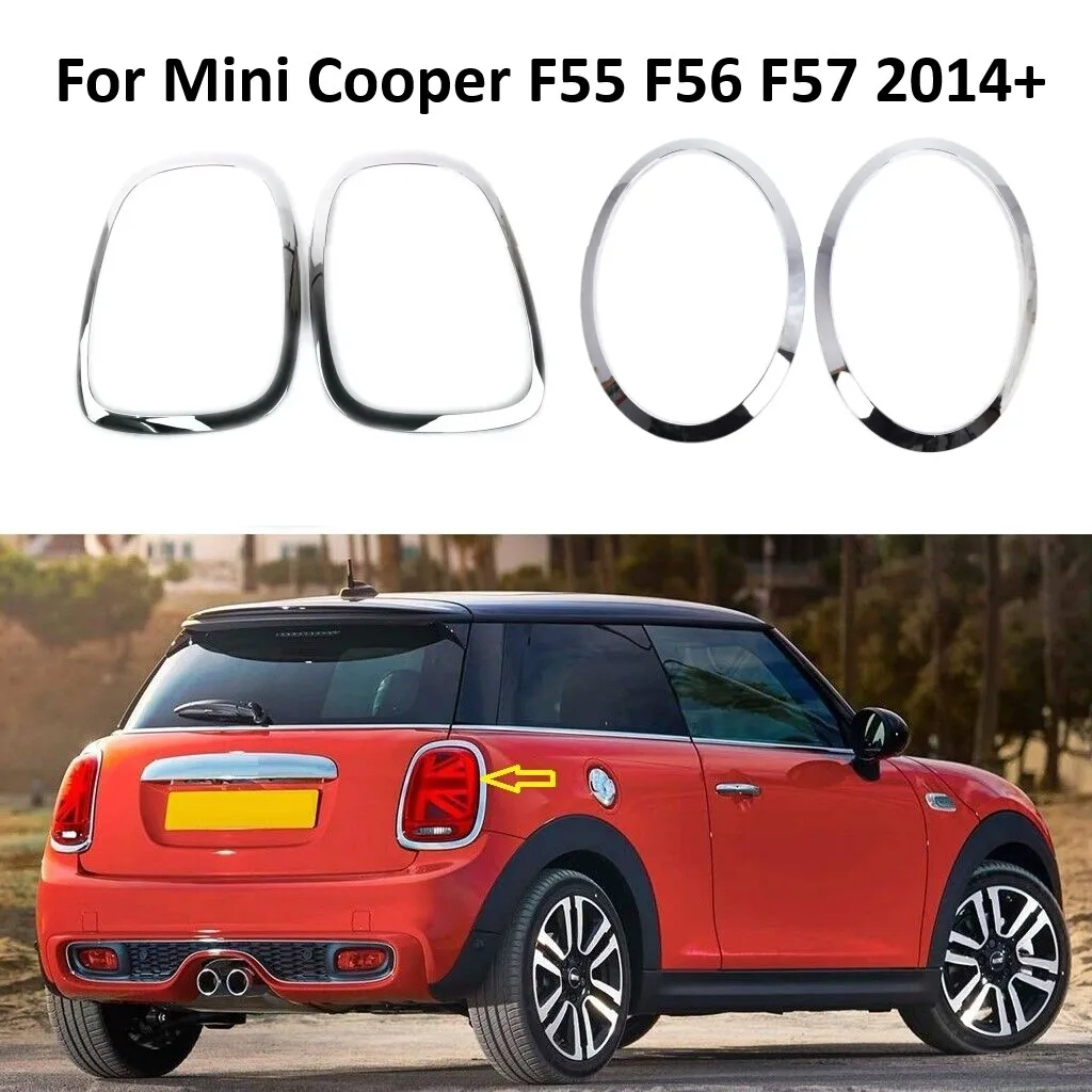 

2PcsChrome Silver Headlight Ring Bezel Trim Surround Cover Rear Light Frame For Mini Cooper F55 F56 F57 2014+ Car Accessories