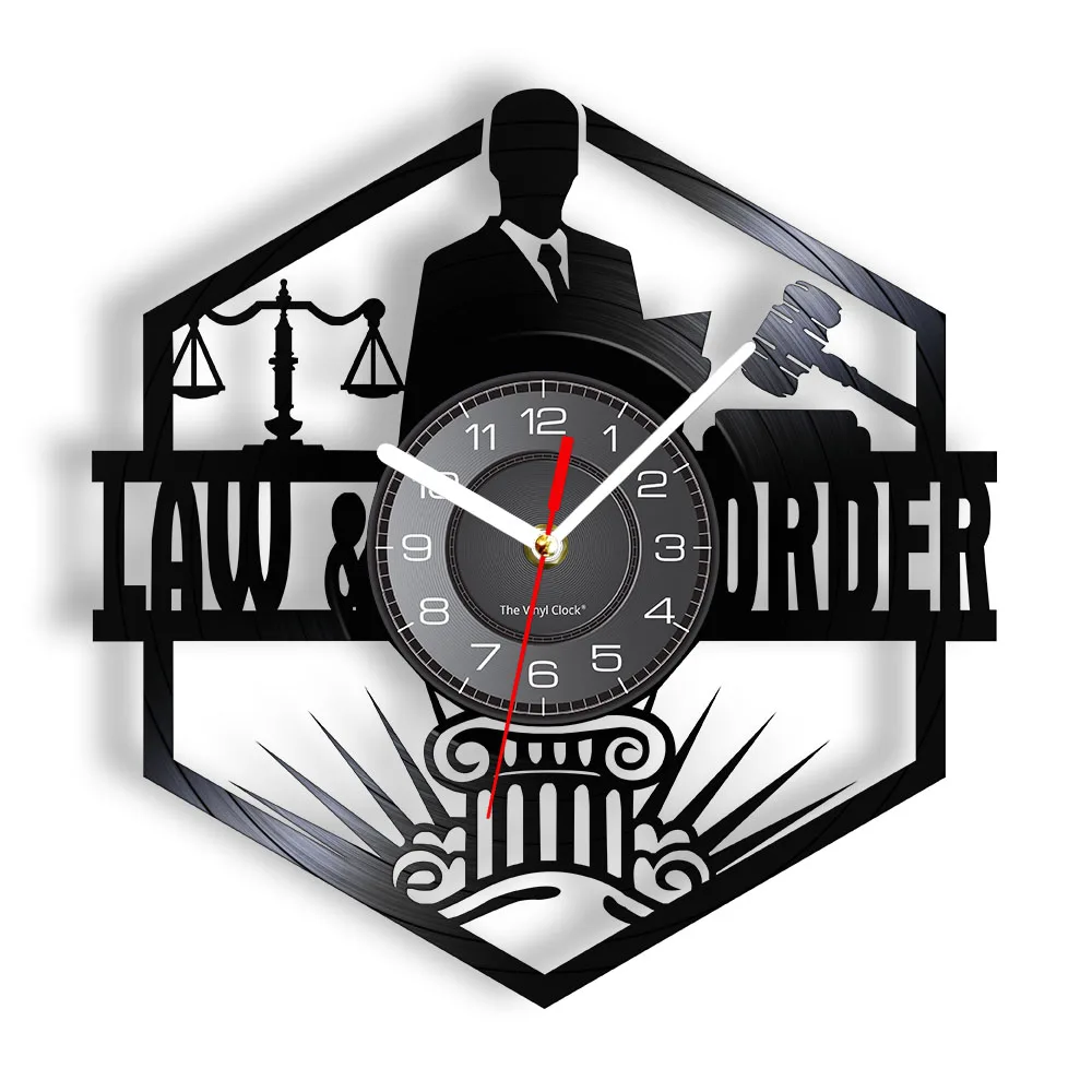 

Scales of Justice Lawyer Office Courtroom Decor Attorney Wall Clock Lawyer Vinyl Record Wall Clock Law Order Pass the Bar Gift