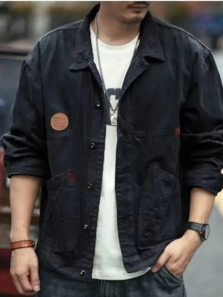 

Men's Shirts 2026 Spring Autumn New Denim Jacket Spring Autumn Cotton Loose Cargo Denim Top Casual Outerwear