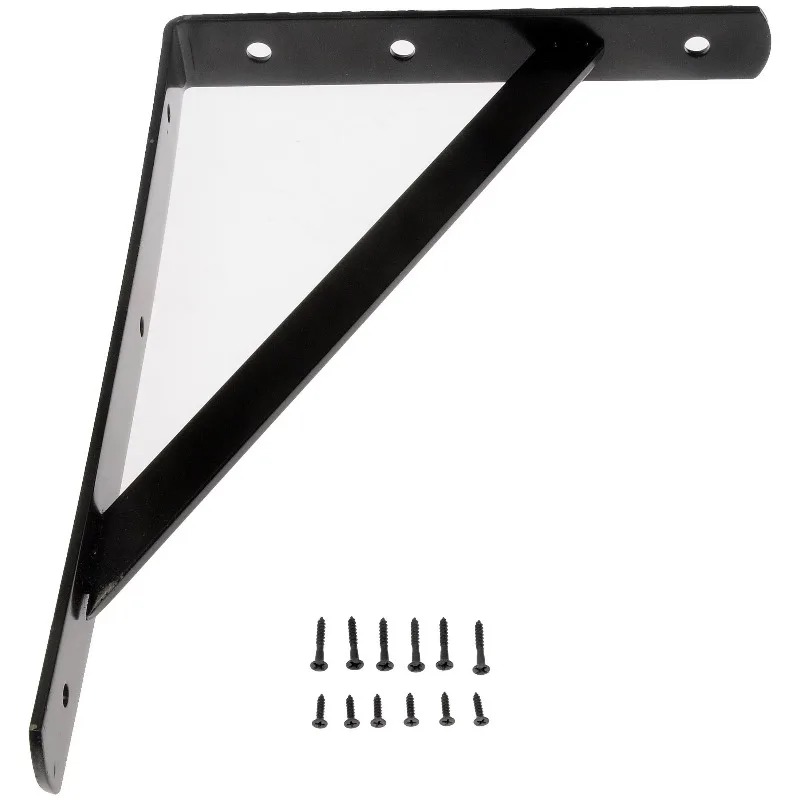 Heavy Duty Shelf Bracket,  Black, Steel, Mounting Hardware Included
