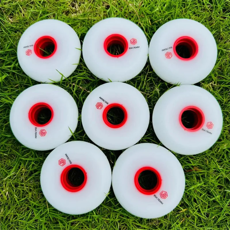 4 pieces Super Hard 95A Inline Skating Wheels for Slide Drift Shift Roller Skates Concrete Sand Asphalt Ground Sliding 76mm 80mm