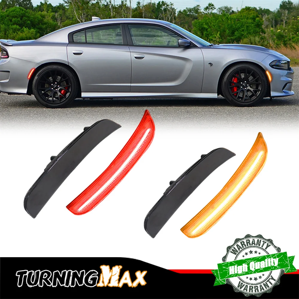 Car Front / Rear Bumper Sidemarker Indicator Lights For Dodge Charger 2015-2021 Fender Side Marker Light Amber / Red / White LED