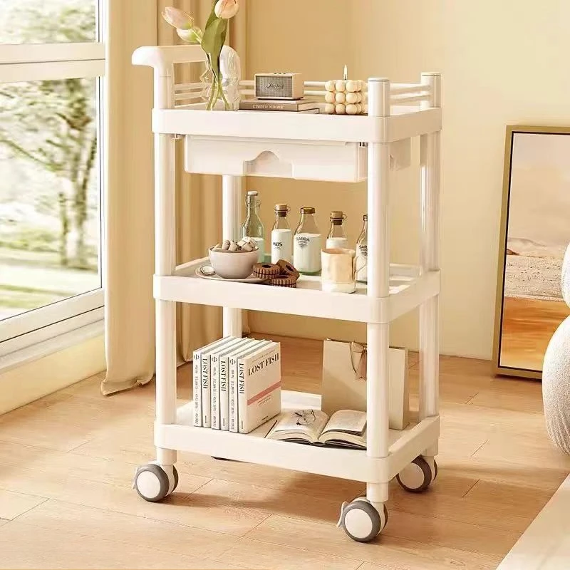 Professional Beauty Salon Cart Trolley Tool Storage Rack Movable Shelf Cupping Machine Stand Small Bubble Equipment Organizer