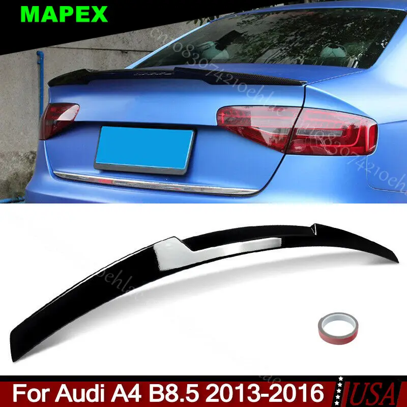 

V Style Trunk Spoiler Wing Lip Wing Gloss Black Fit 2013-2016 Audi A4 B8.5 Sedan