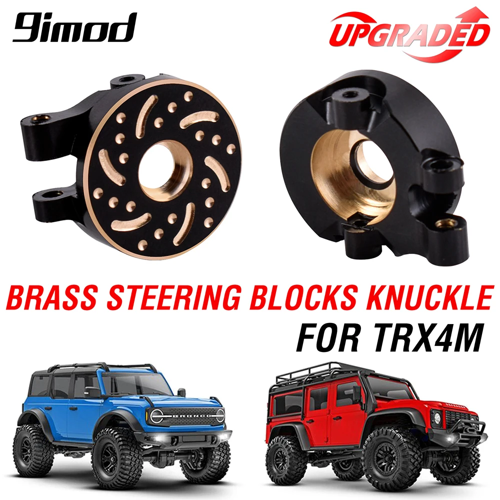 9imod For TRX4M Brass Steering Blocks Knuckle Traxxas 1/18 RC Crawler Car Upgrade Parts