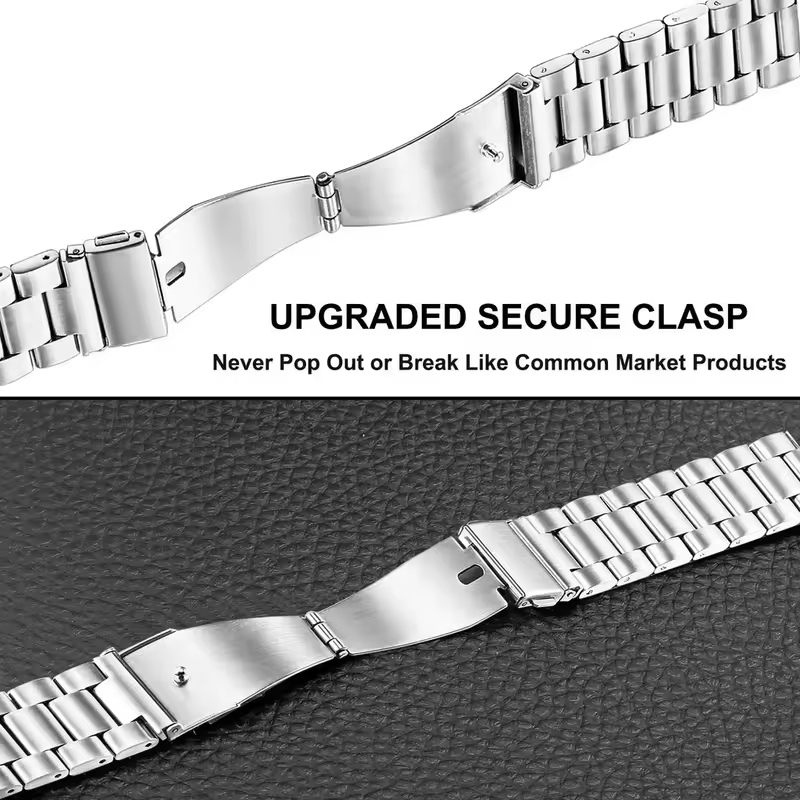 18mm 20mm 22mm 24mm Width Quick Release Full Stainless Steel Watchband Wristwatch Universal Flat Head Watch Strap Accessories - Image 4
