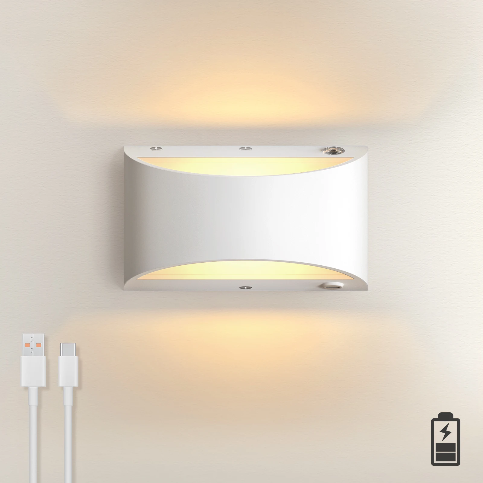 

HYMELA Battery Operated Wall Sconce Wireless Dimmable Rechargeable Wall Lamp for Living Room Bedroom Hallway