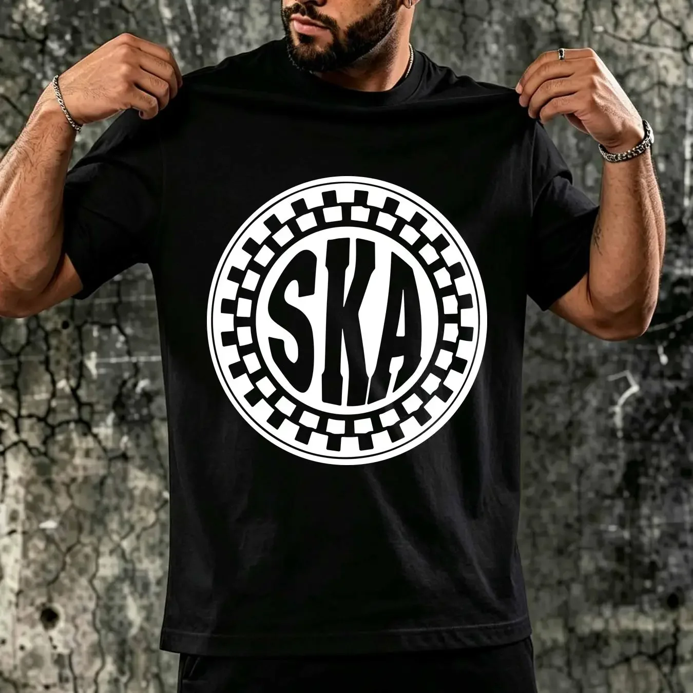 washed T Shirt SKA WOMENS 2 Tone Mod Specials Madness Skinhead Rude Boy Sizes S XL long or short sleeves vintage Washed