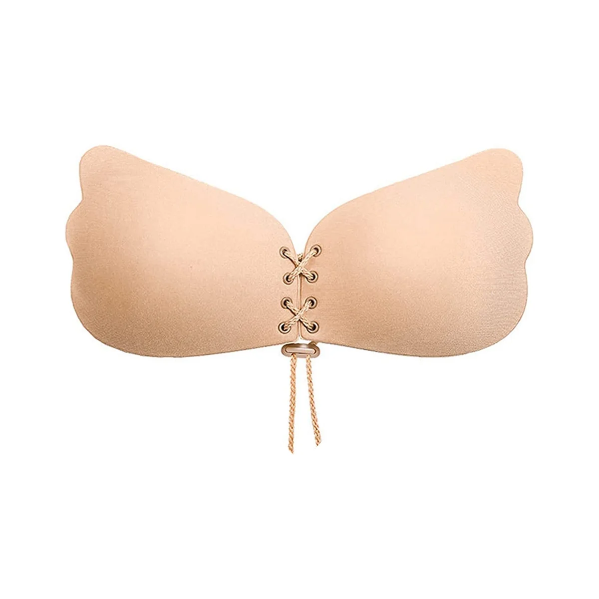 Adhesive Bra Strapless Sticky Invisible Push Up Silicone Bra for Backless Dress Women Sexy Backless Beige Size D