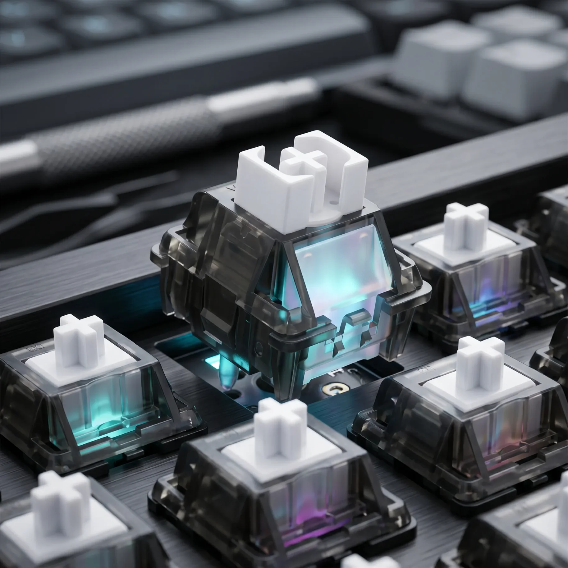phylina-pink-thunderflash-switch-magnetico-linear-35g-pre-lubrificado-com-haste-pom-ativacao-ajustavel-e-curso-livre-para-teclado-magnetico