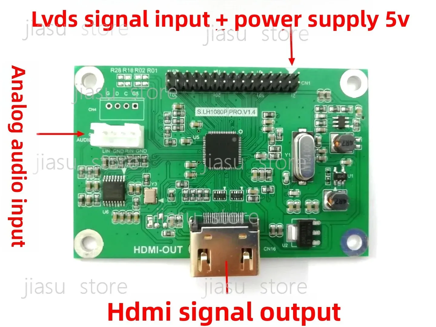 L-V-D-S to H-D-MI Adapter Board Lvds to Hdmi Output Supports Multiple Resolutions Standard 720P 1080P