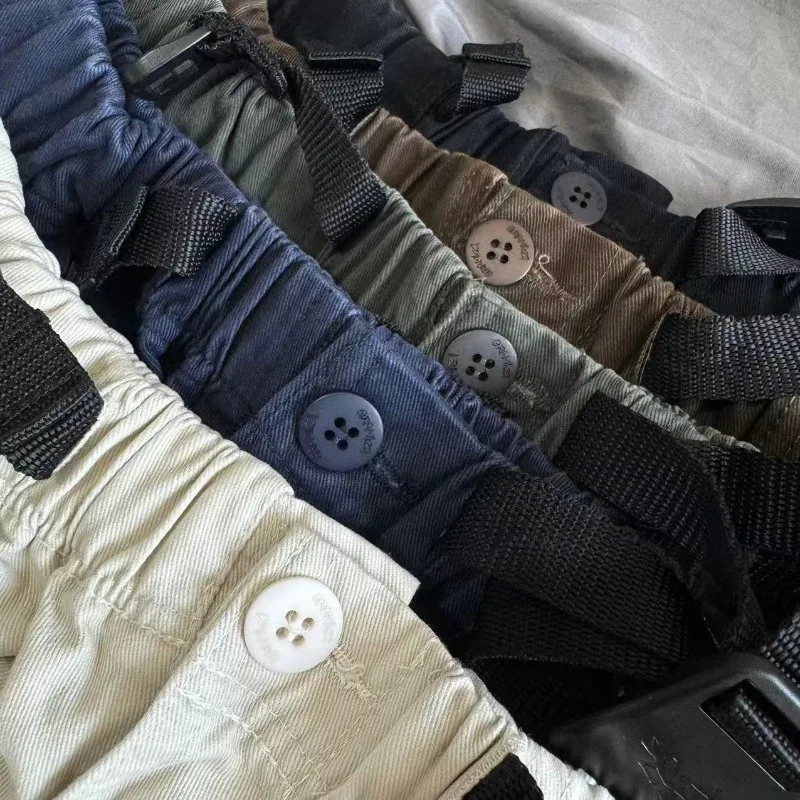 Japanese Gramicci Casual Loose Straight Pants Men Women High Quality Versatile Mountain Climbing Functional Belt Waist Trousers
