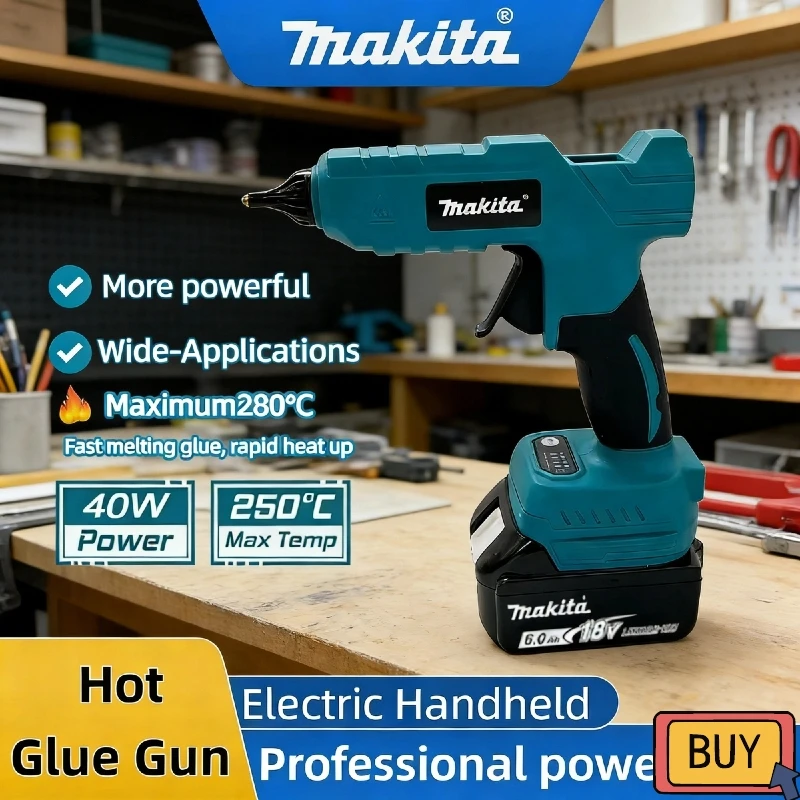 

Makita 18V Cordless Tool Electric Handheld Hot Glue Gun Repair DIY Hot Melt Welding Hot Air Gun Anti-scald Nozzle Tool