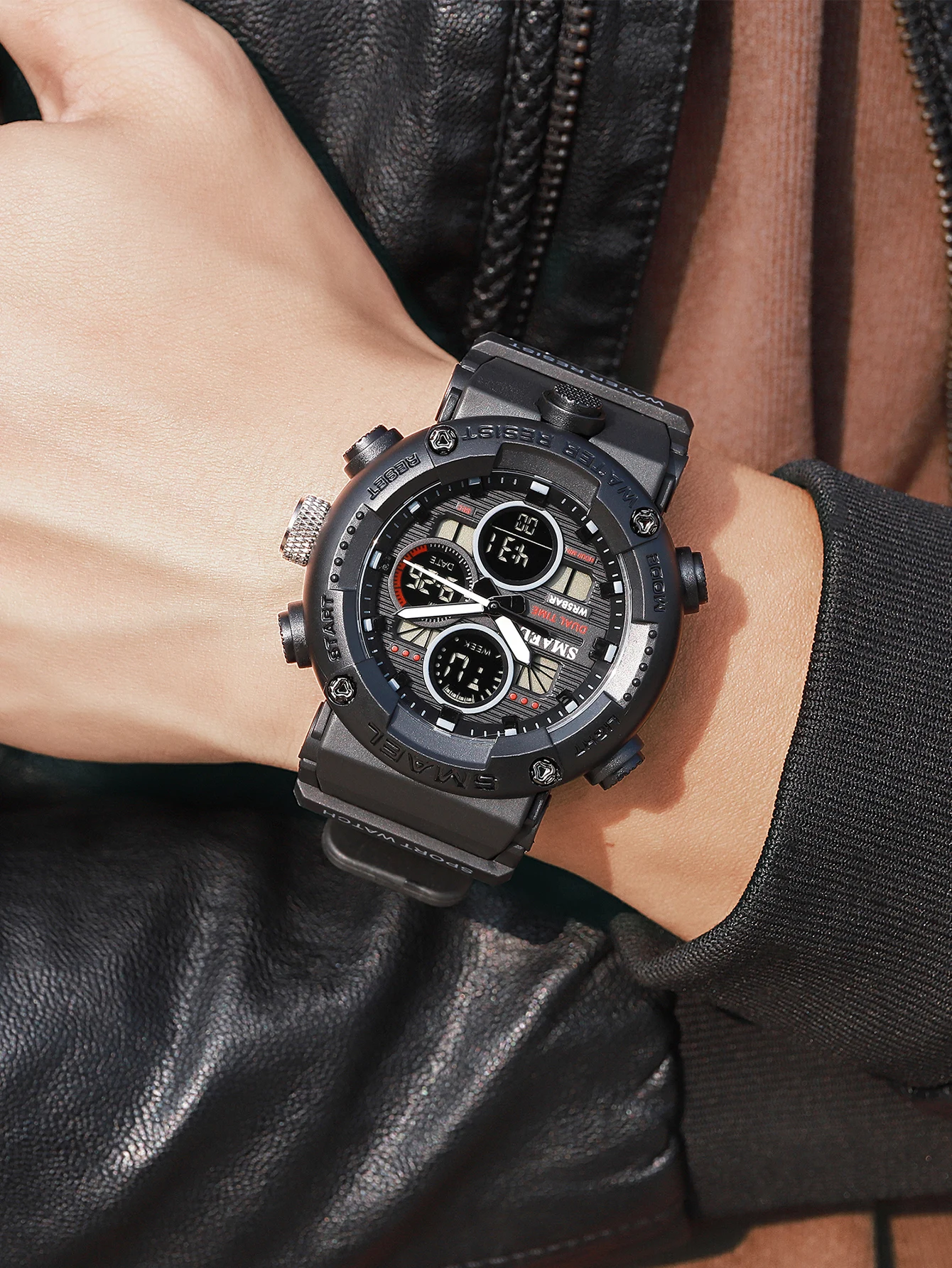 SMAEL Orologio sportivo da uomo Impermeabile LED Orologi digitali Cronometro Orologio con quadrante grande per uomo 8038 relogio masculino Orologi