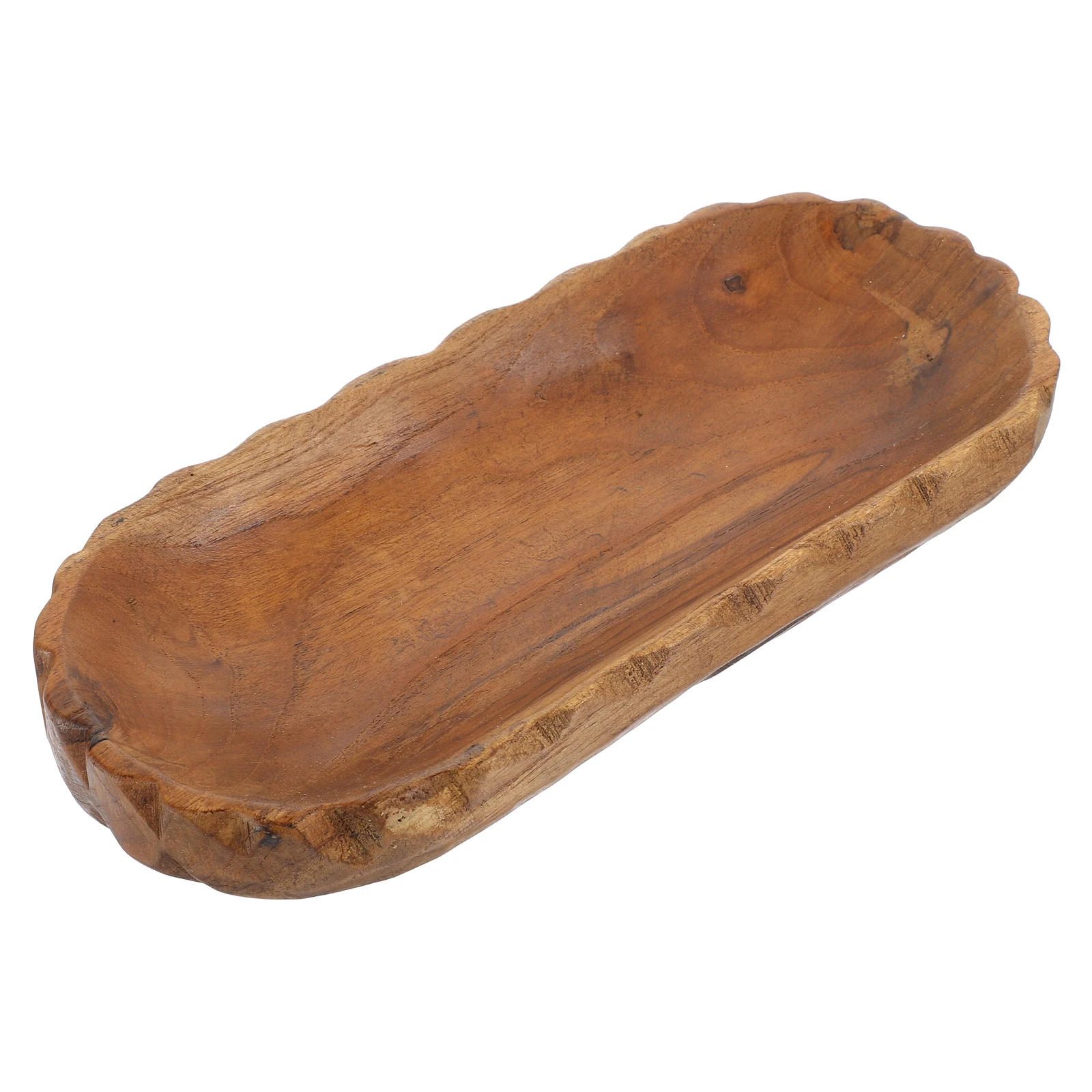 

Wooden Wave Edge Fruit Tray 22CM Smooth Surface Easy Clean Home Restaurant Decorative Serving Trays Food Tea Party Buffet