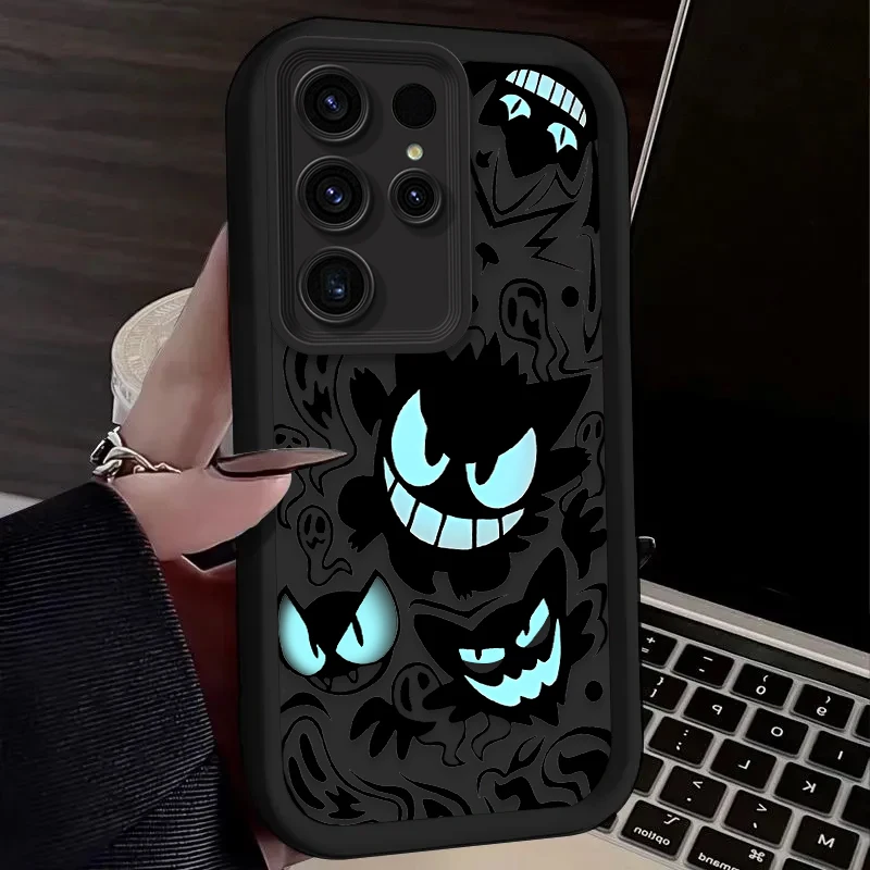 Luxury P-Pokemon Gengar Silicone Case for Samsung Galaxy S24 S23 S22 S21 Ultra Plus FE A54 A34 A14 A73 A53 A33 5G Soft Cover