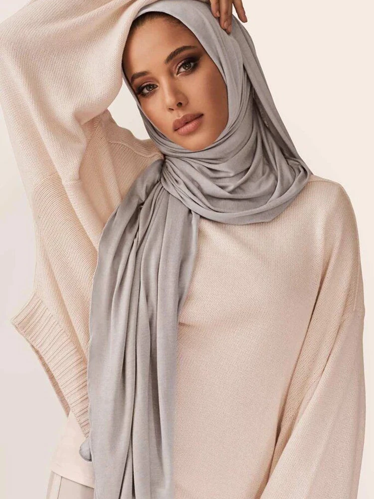 31 Colors Modal Hijab Polyester Jersey Hijabs Scarf for Muslim Women Shawl Stretchy Plain Hijab Headscarf Woman Turban Ramadan