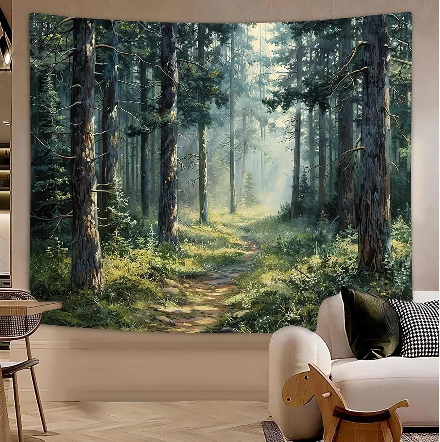 Forest Tapestry Home Decor Nature Landscape Tapestry Magic Tree Woodland Scenery Tapestries Wall Hanging for Bedroom Living